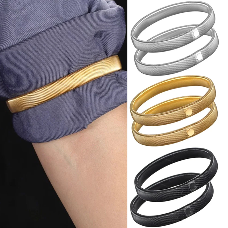 Men'S Accessories Holder - 2Pcs Elastic Shirt Sleeve Holders, Metal