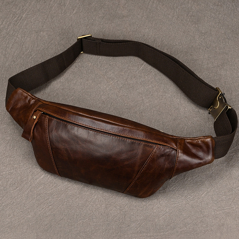 Men Accessories Pack - Men's Leather Chest Bags Crossbody Shoulder