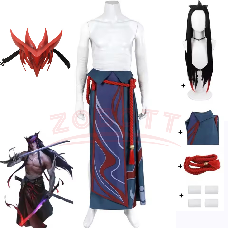 Men Accessories Pack - Game LOL Unforgotten Yone Cosplay Costume