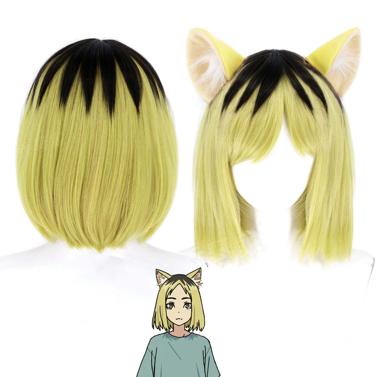 Men'S Yellow Accessories - Chainsmoker Cat Yaku Neko Cosplay Wig