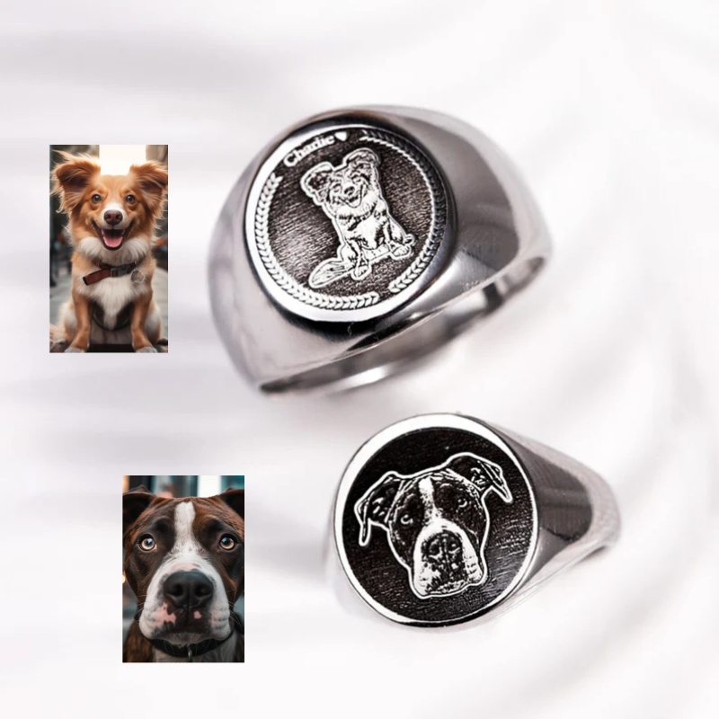 Custom Engrave Photo Signet Ri - огляд і ціна Men Accessories Wholesale