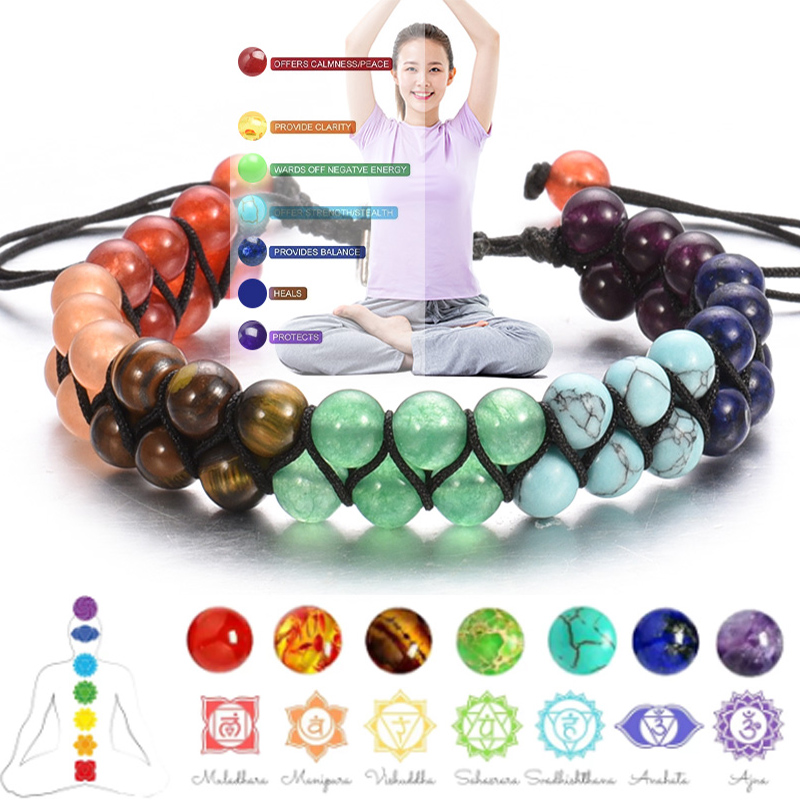 Double Layer 7 Chakra Bracelet - огляд і ціна Men Accessories India