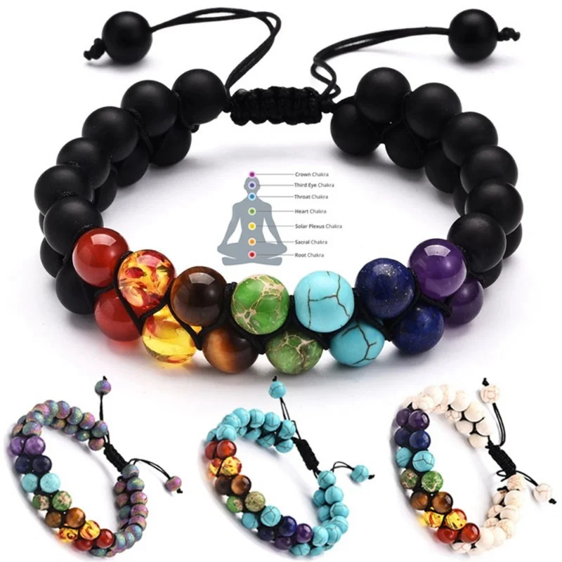 Double Layer 7 Chakra Bracelet - огляд і ціна Men Accessories India