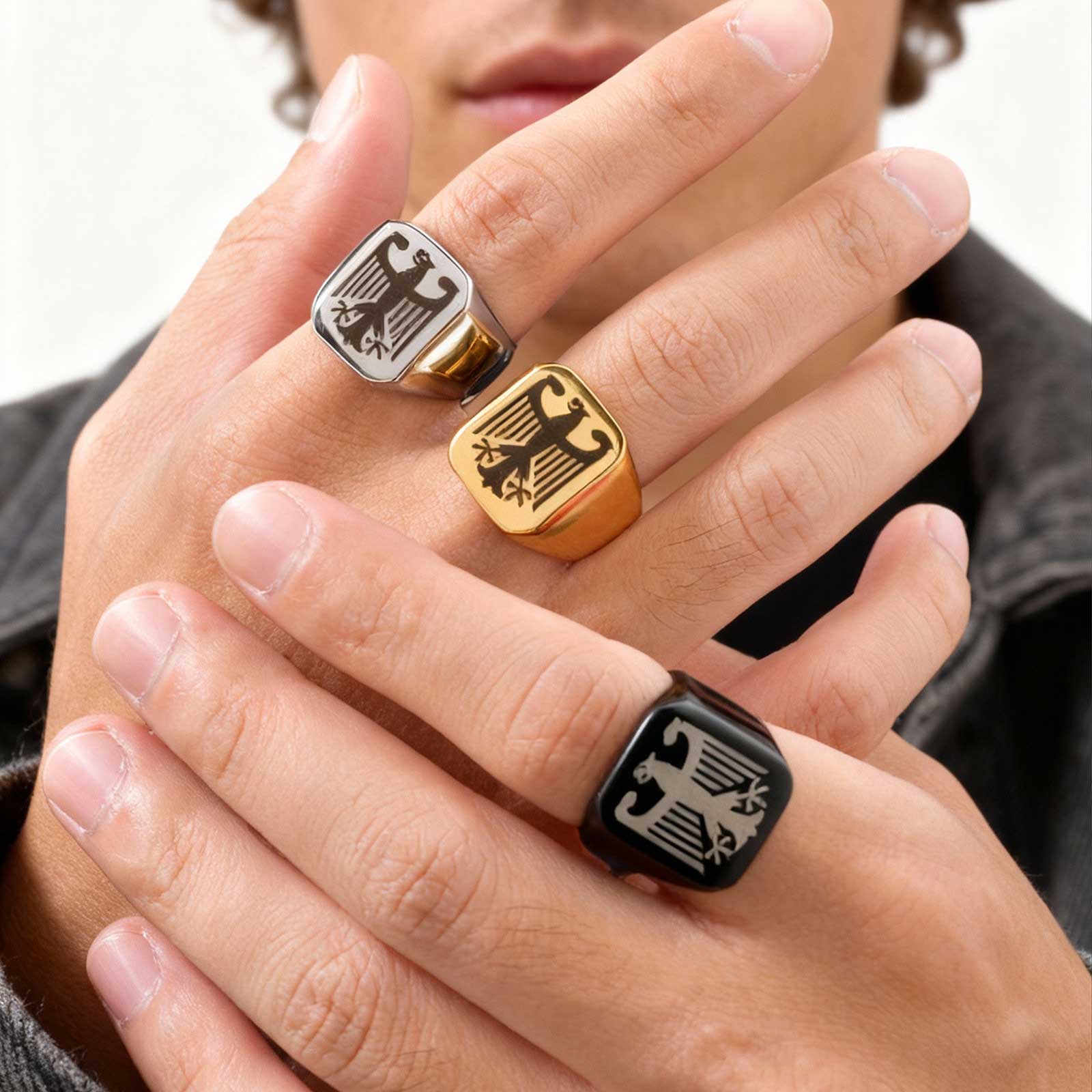 Custom Flying Hawk Eagle Ring  - огляд і ціна Men Accessories Wholesale