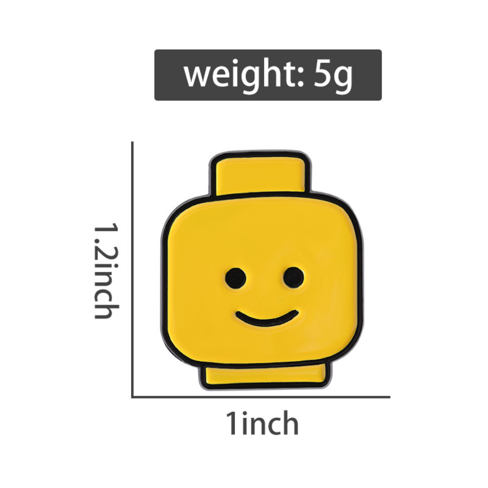 Cute Yellow Pin Block Man Smil - огляд і ціна Men'S Yellow Accessories