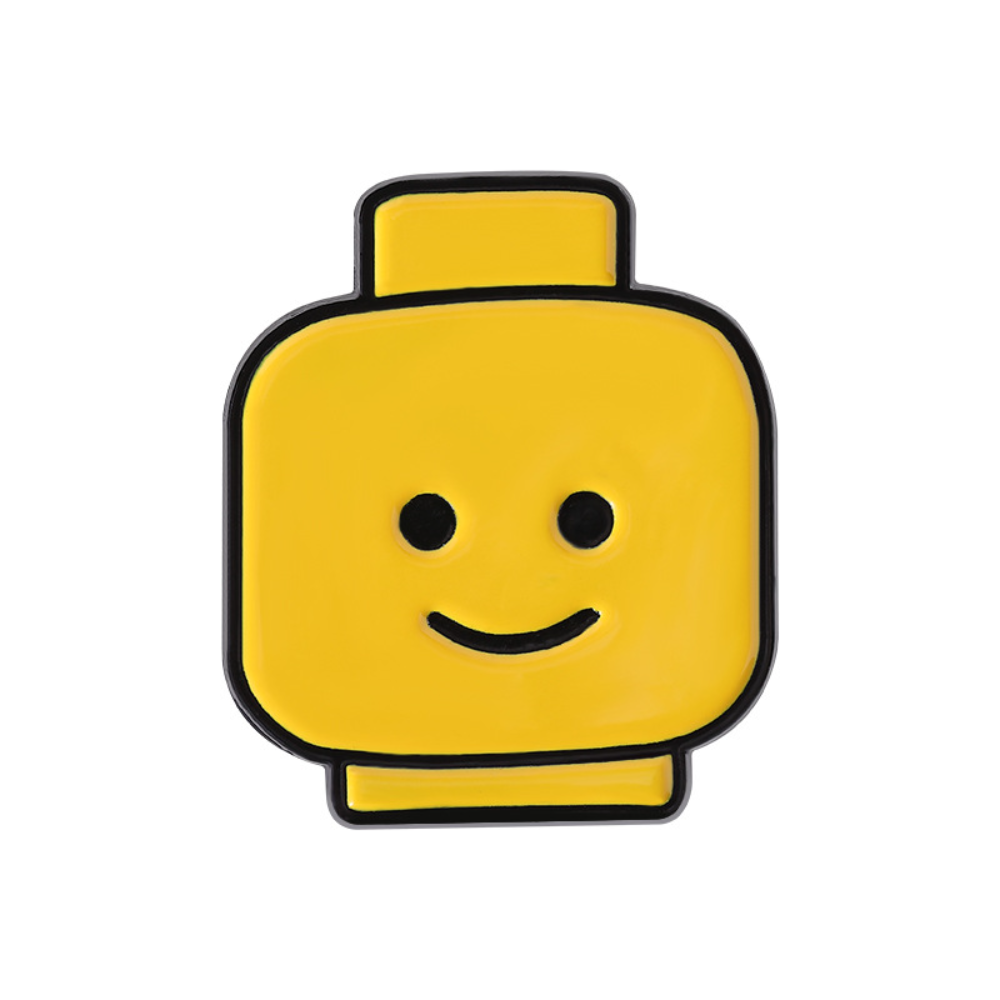 Cute Yellow Pin Block Man Smil - огляд і ціна Men'S Yellow Accessories